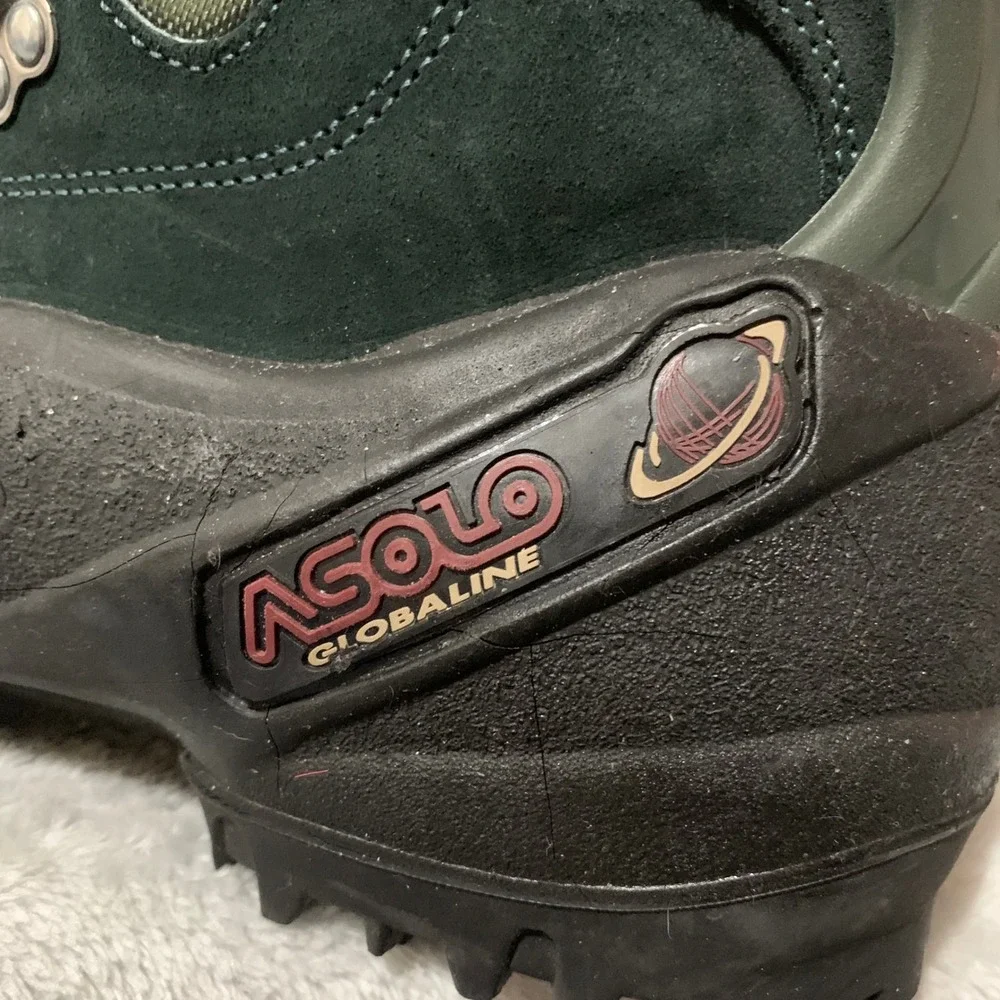 Asolo‎ Globaline Meridian Mens Hiking Boots Green Suede 10.5 Vintage Gorpcore